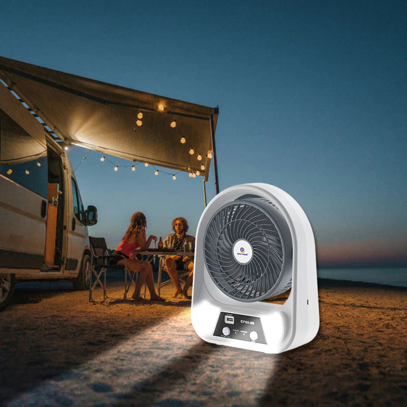 Abanico solar recargable