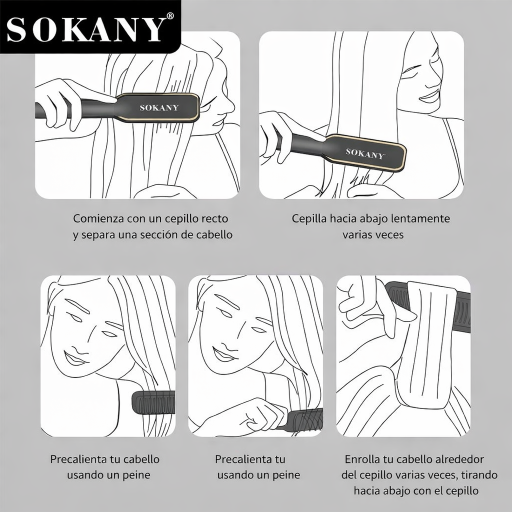 Cepillo alisador térmico Sokany (Envío gratis)